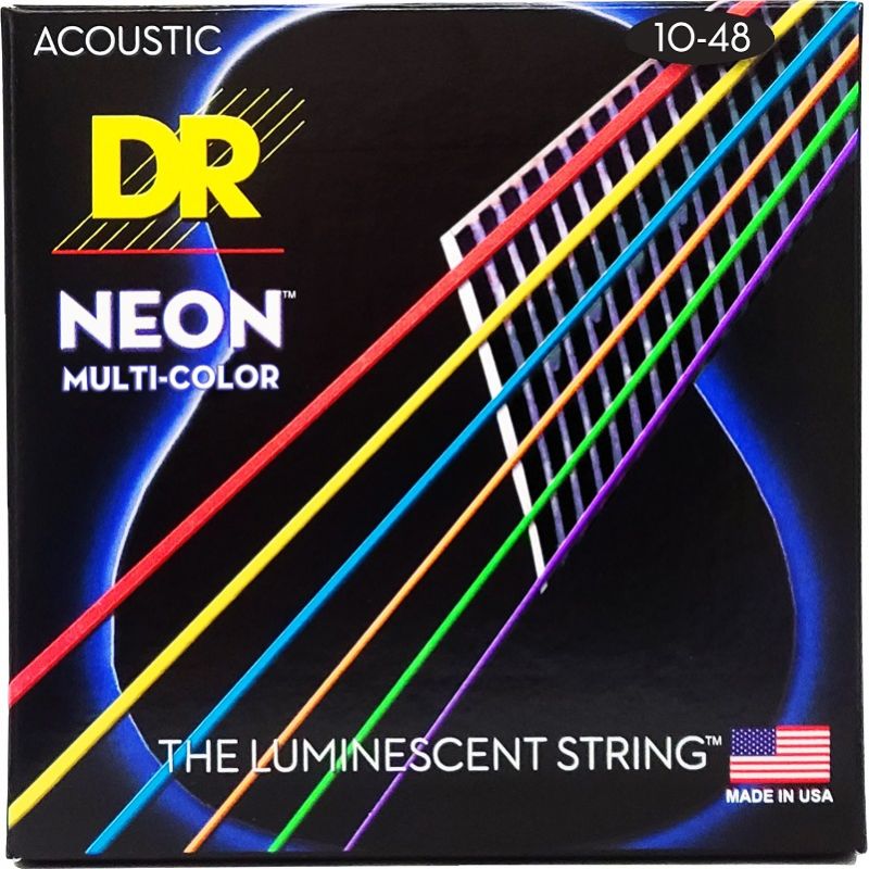 Набор струн DR Strings NEON Multi-Color Acoustic - Extra Light (10-48)